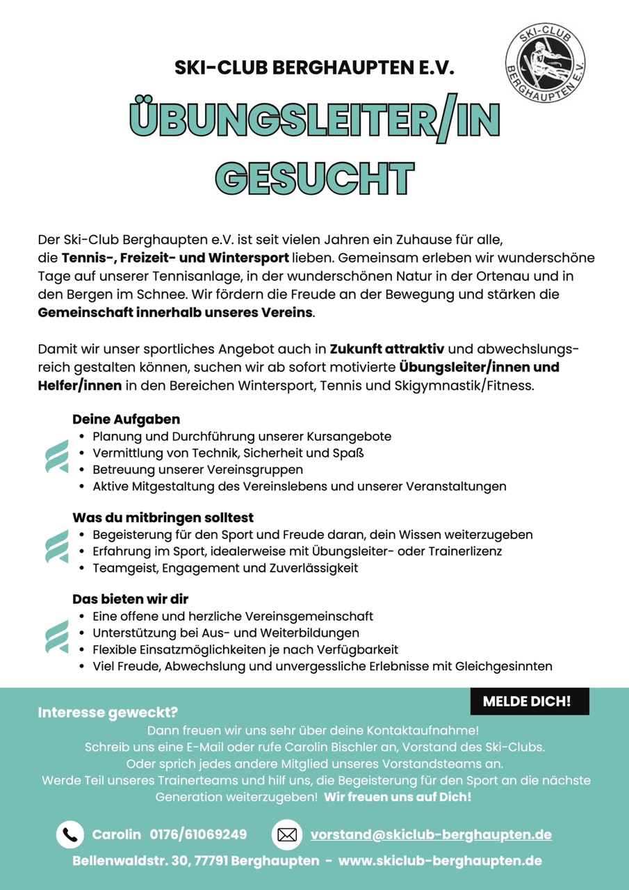 Übungsleiter gesucht