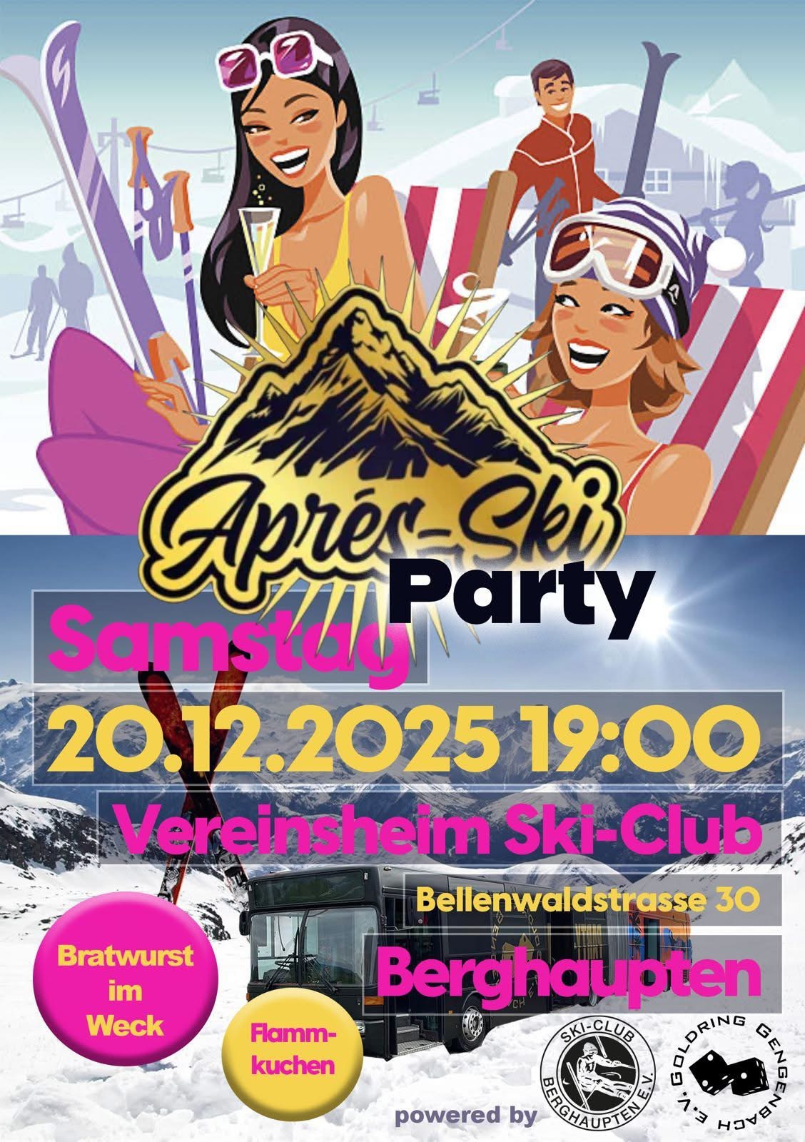 apres ski party flyer